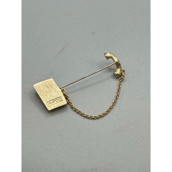 Vintage Avon Rotary Phone Stick Pin Gold Tone Iconic Classic Popular Design - Picture 3 of 4